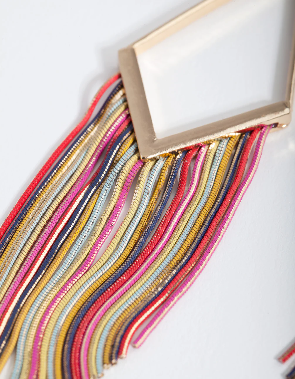 Gold Rainbow Snake Chain Earrings - Image 3