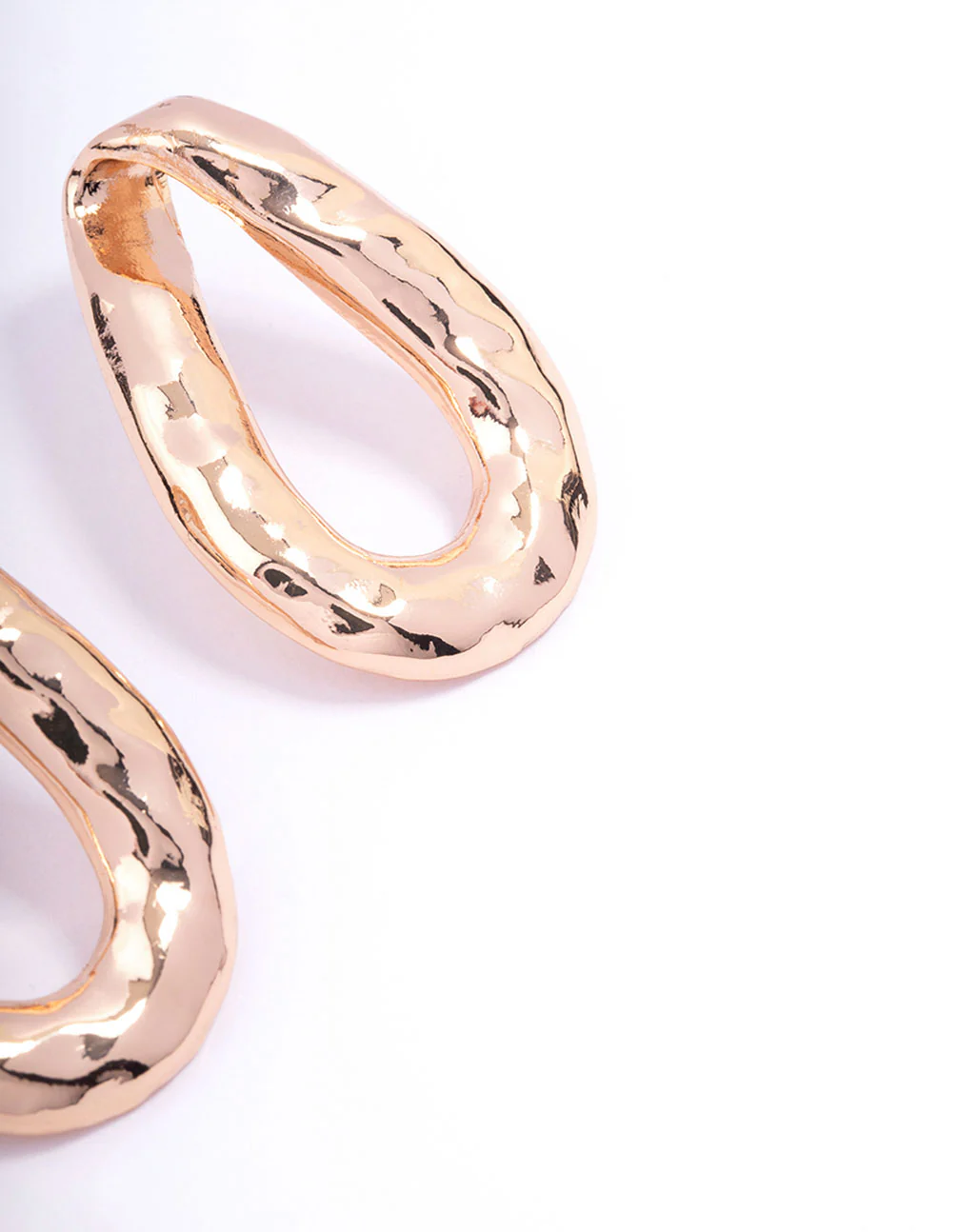 Gold Hammered Small Teardrop Earrings - Image 3