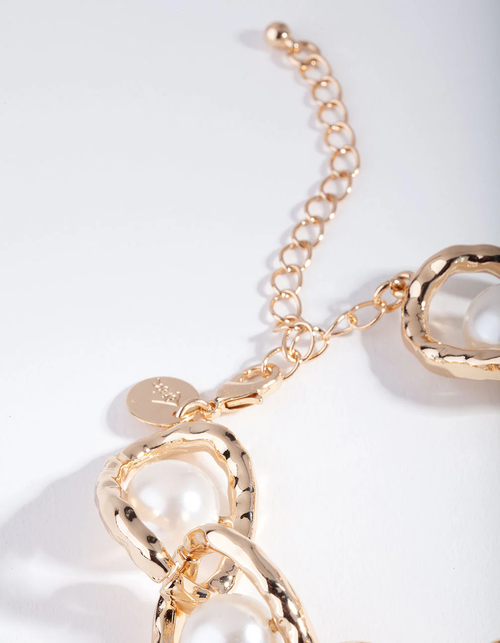 Gold Link & Pearl Bracelet - Image 3