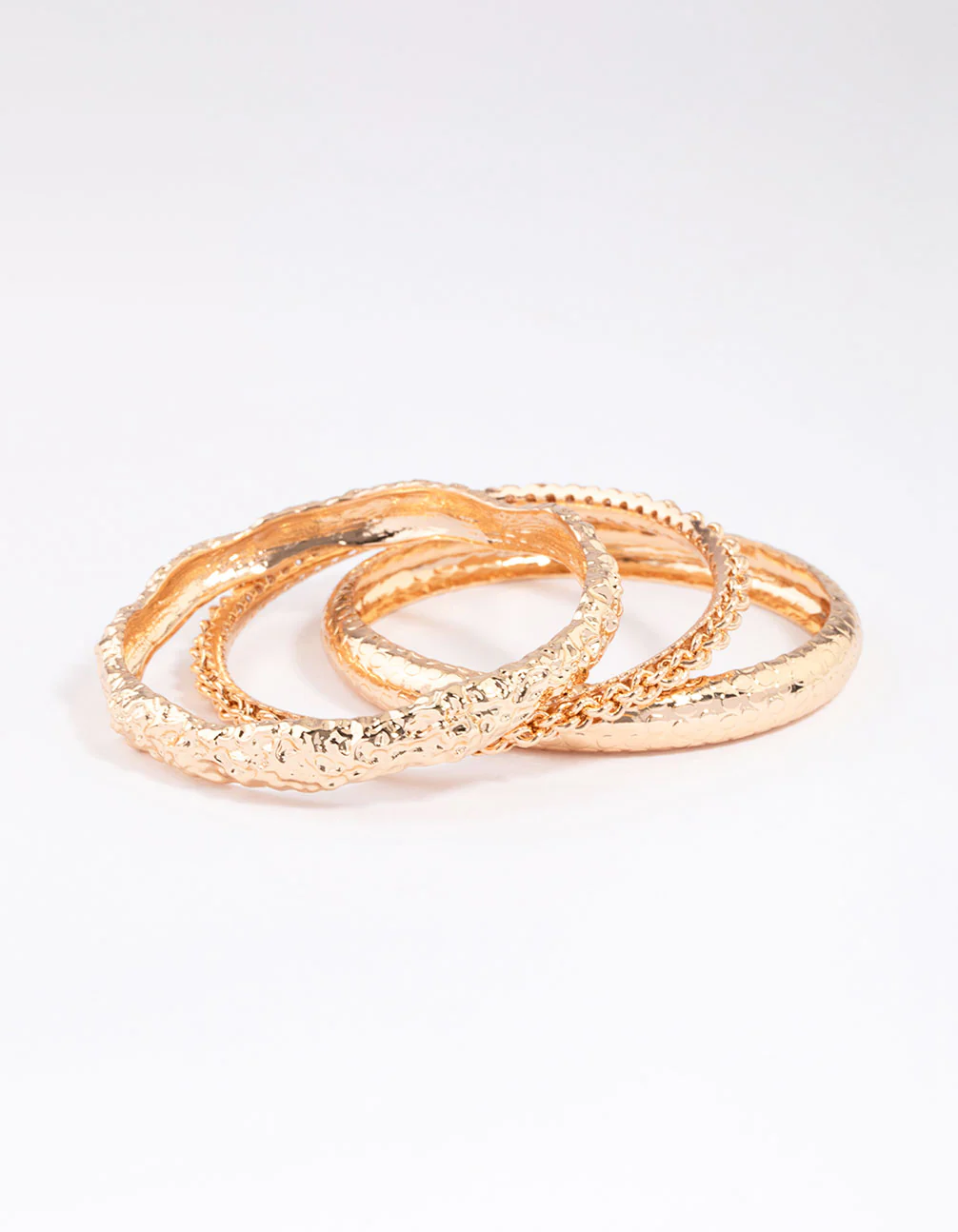 Gold Multi Pack Textured Bangles - Image 2