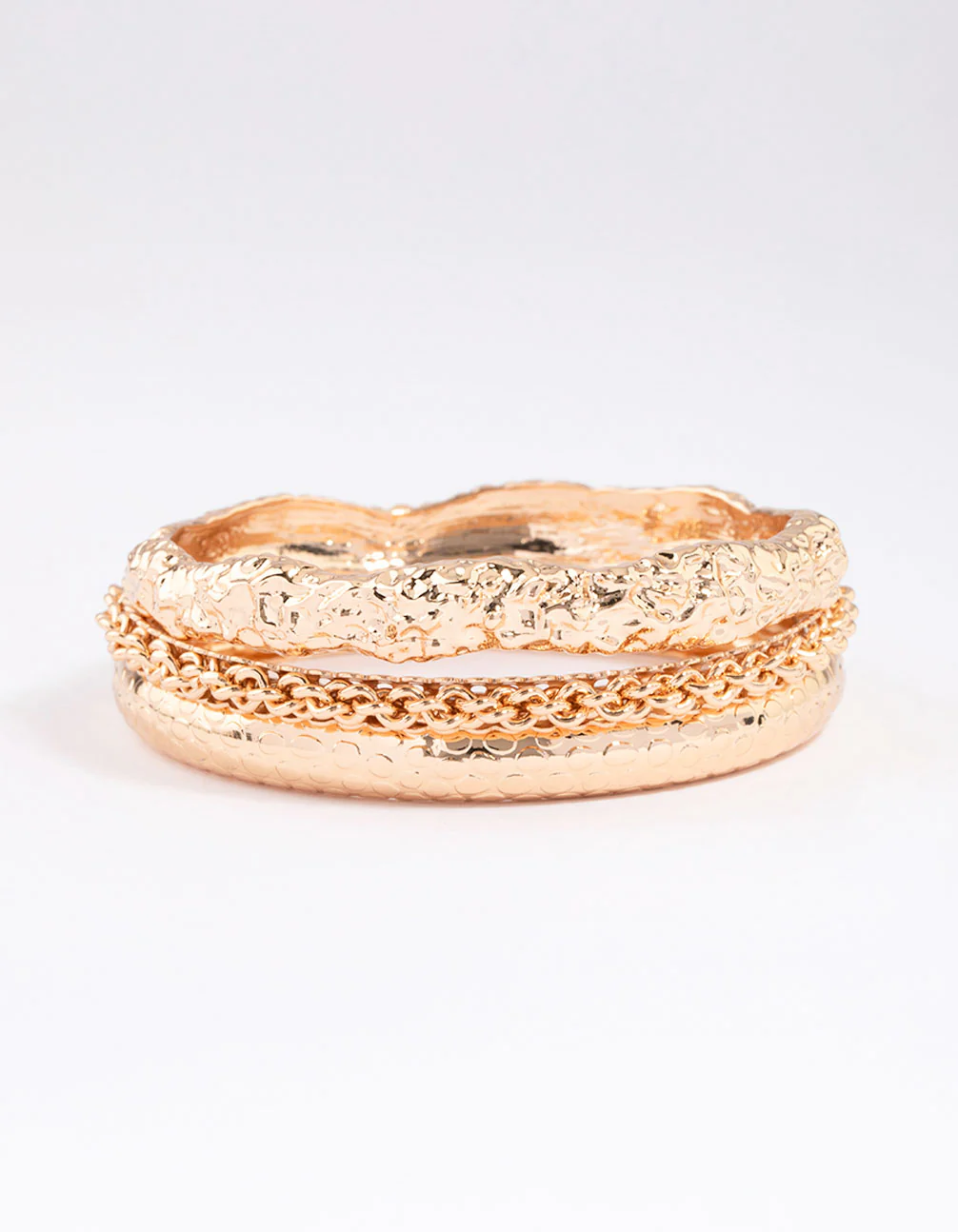 Gold Multi Pack Textured Bangles - Image 3