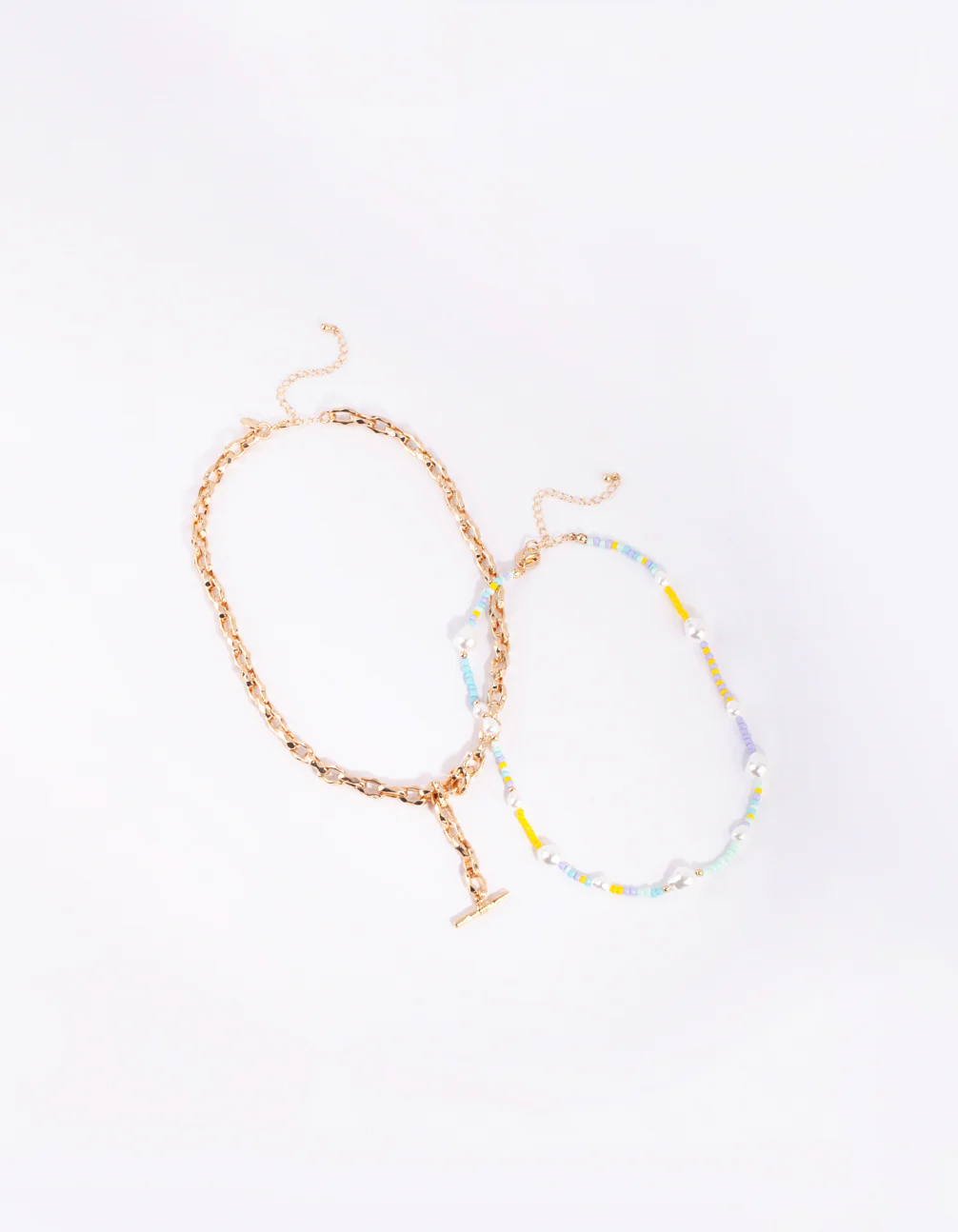 Gold Pearl Chain Fob Necklace - Image 2