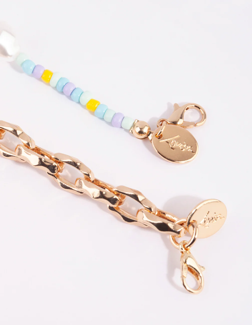 Gold Pearl Chain Fob Necklace - Image 3