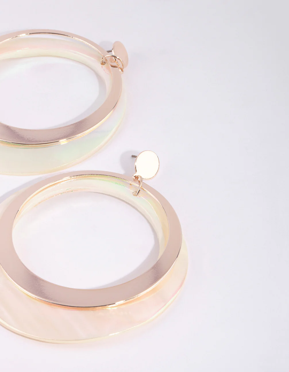 Gold Two Tone Shell Drop Earrings - Image 2