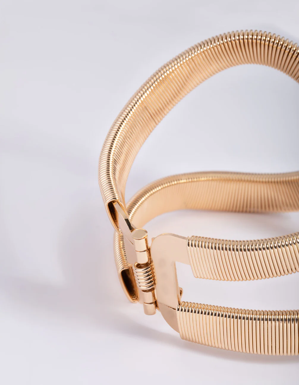 Gold Textured Oval Cuff Bangle - Image 4