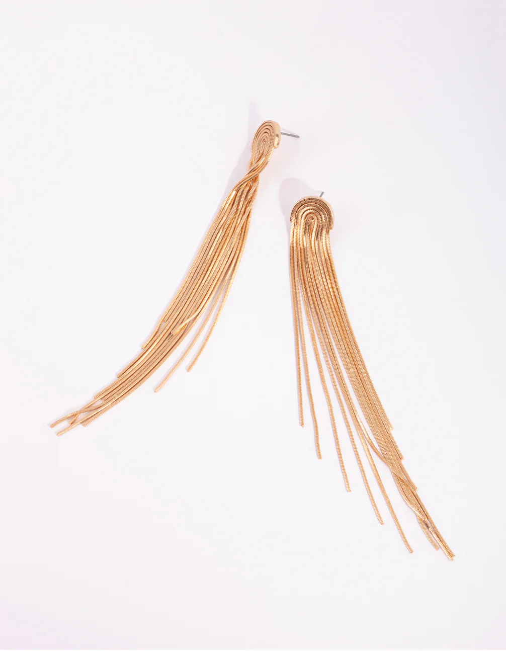 Gold Waterfall Cup Chain Earrings - Image 3