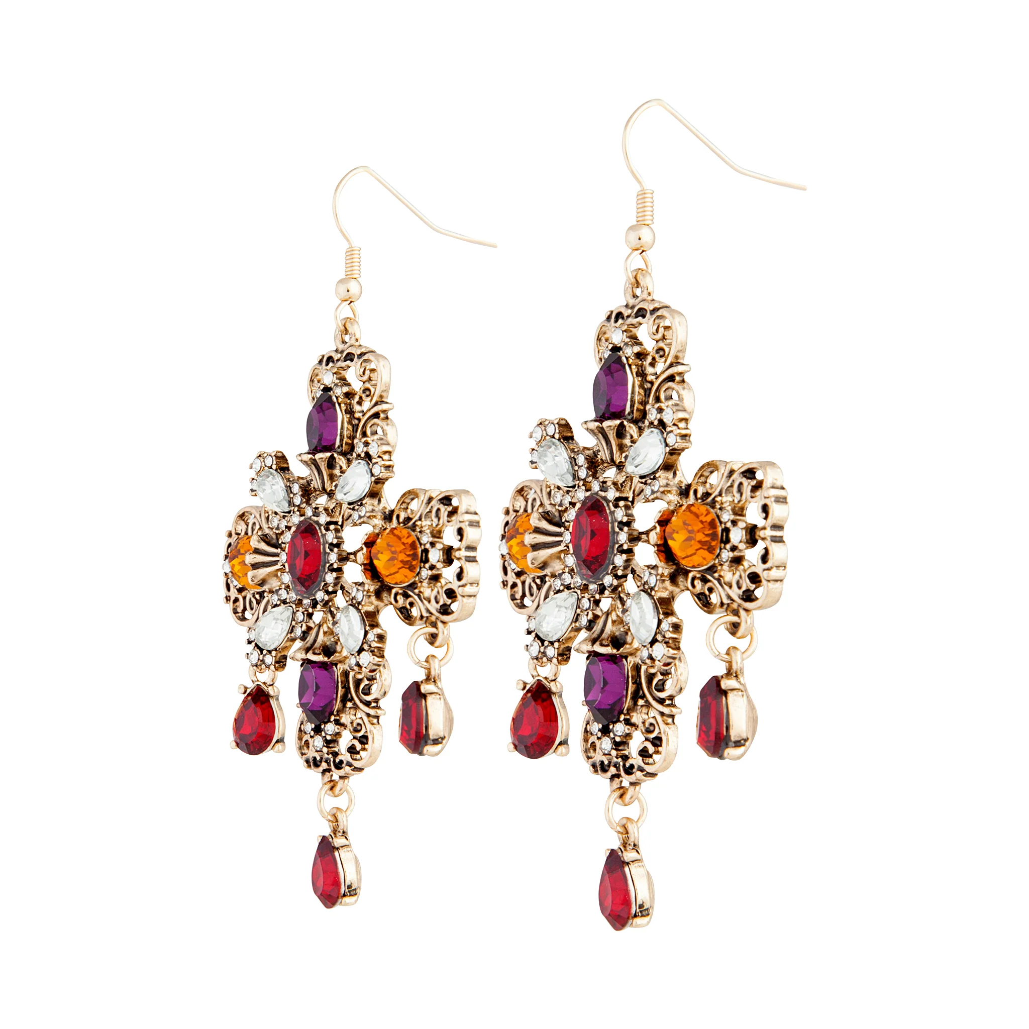 Jewelled Cross Earrings - Image 2