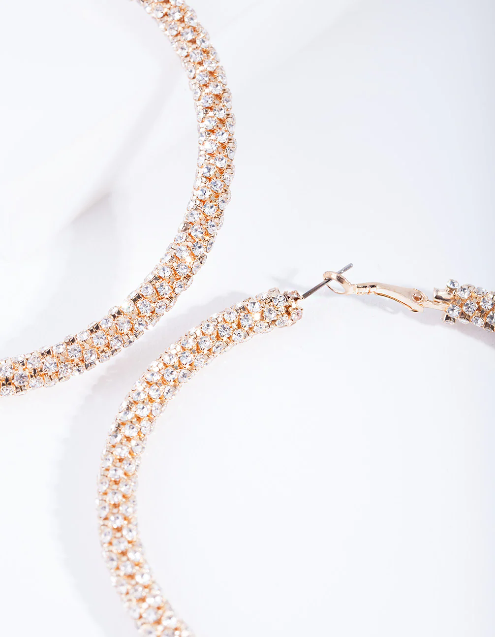 Gold Large Diamante Cup Chain Hoop - Image 3
