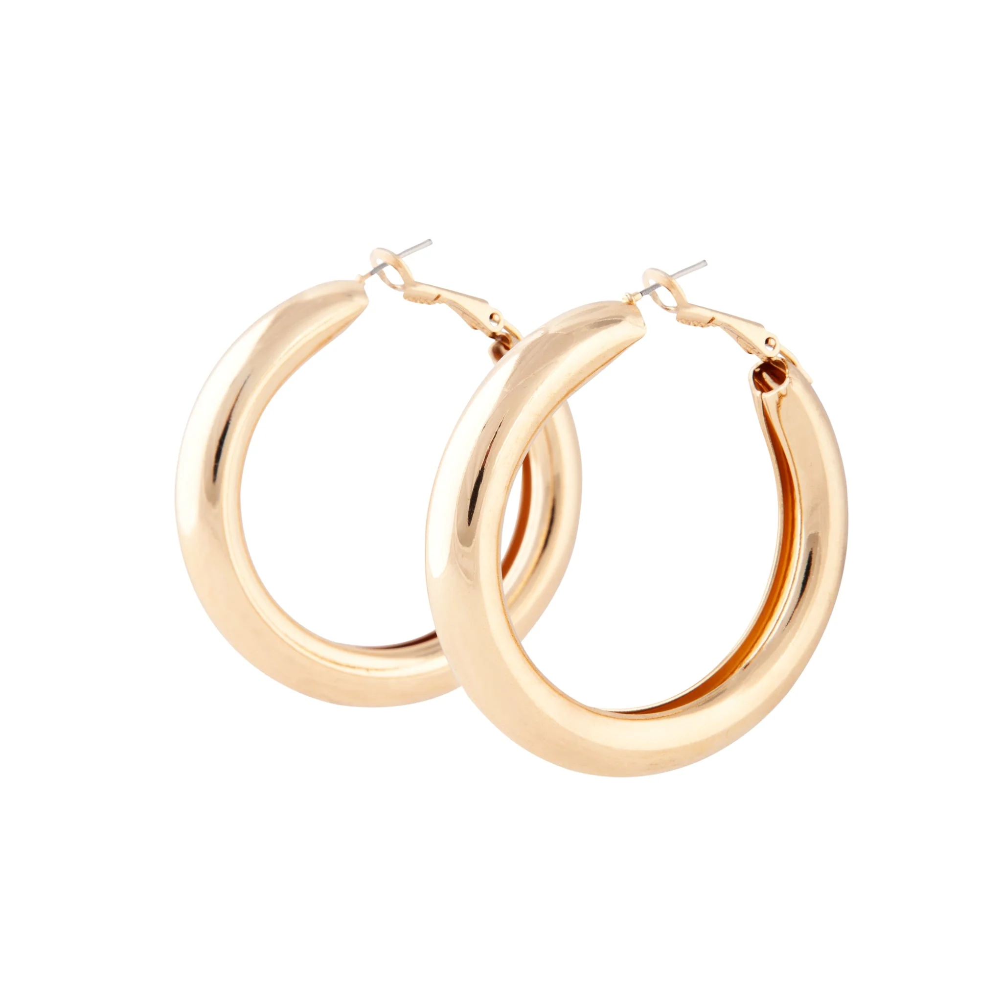 Gold Chunky Hoop Earrings - Image 5