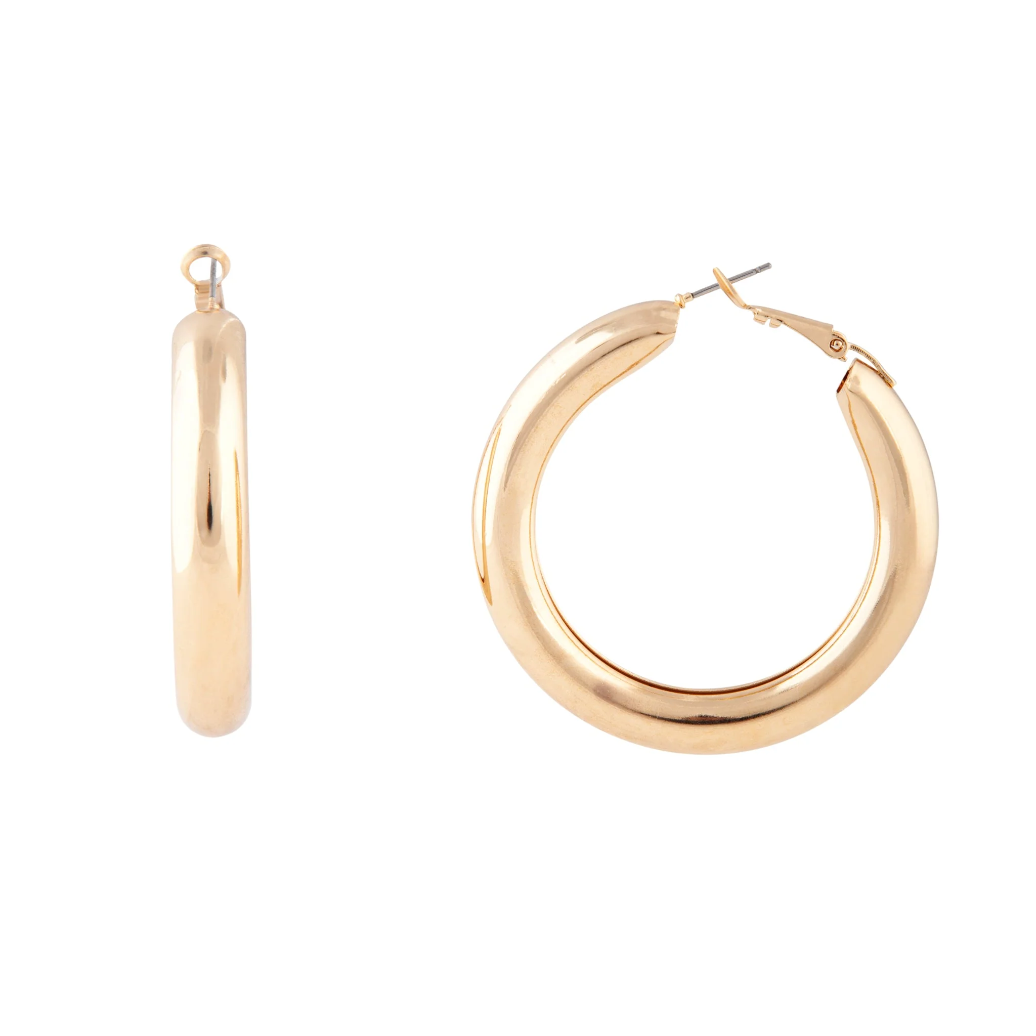 Gold Chunky Hoop Earrings - Image 9