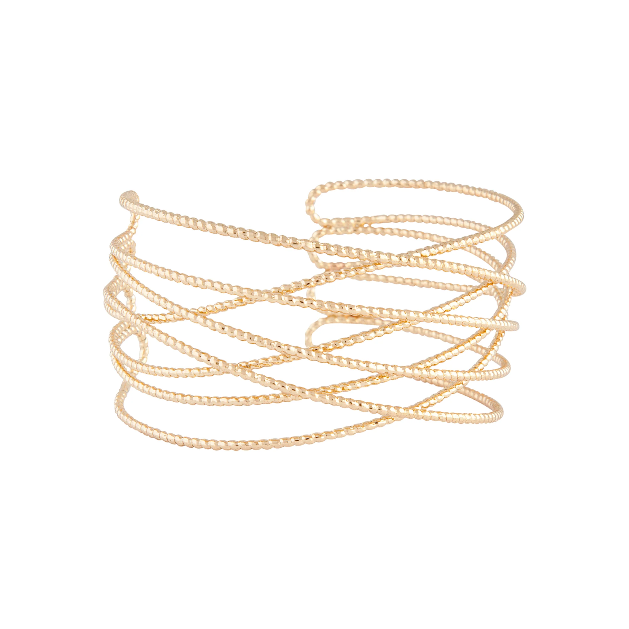 Gold Diamond Cut Cuff - Image 2