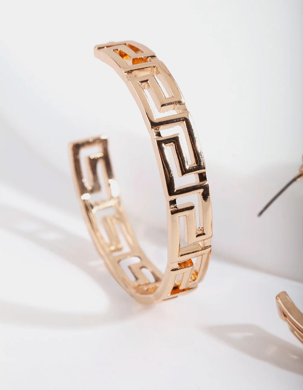 Gold Grecian Hoop Earrings - Image 4