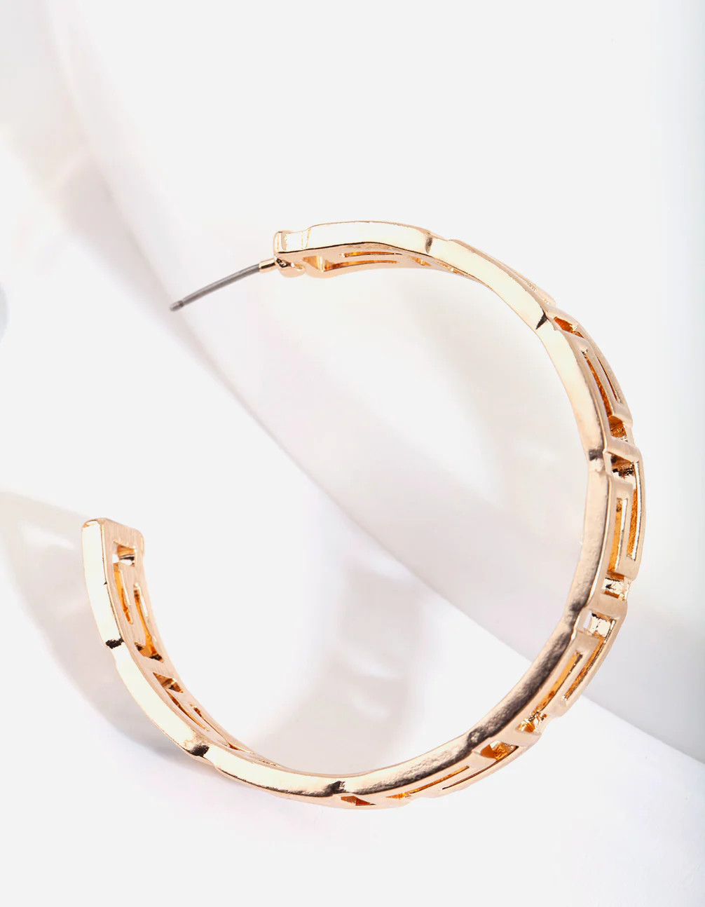 Gold Grecian Hoop Earrings - Image 5