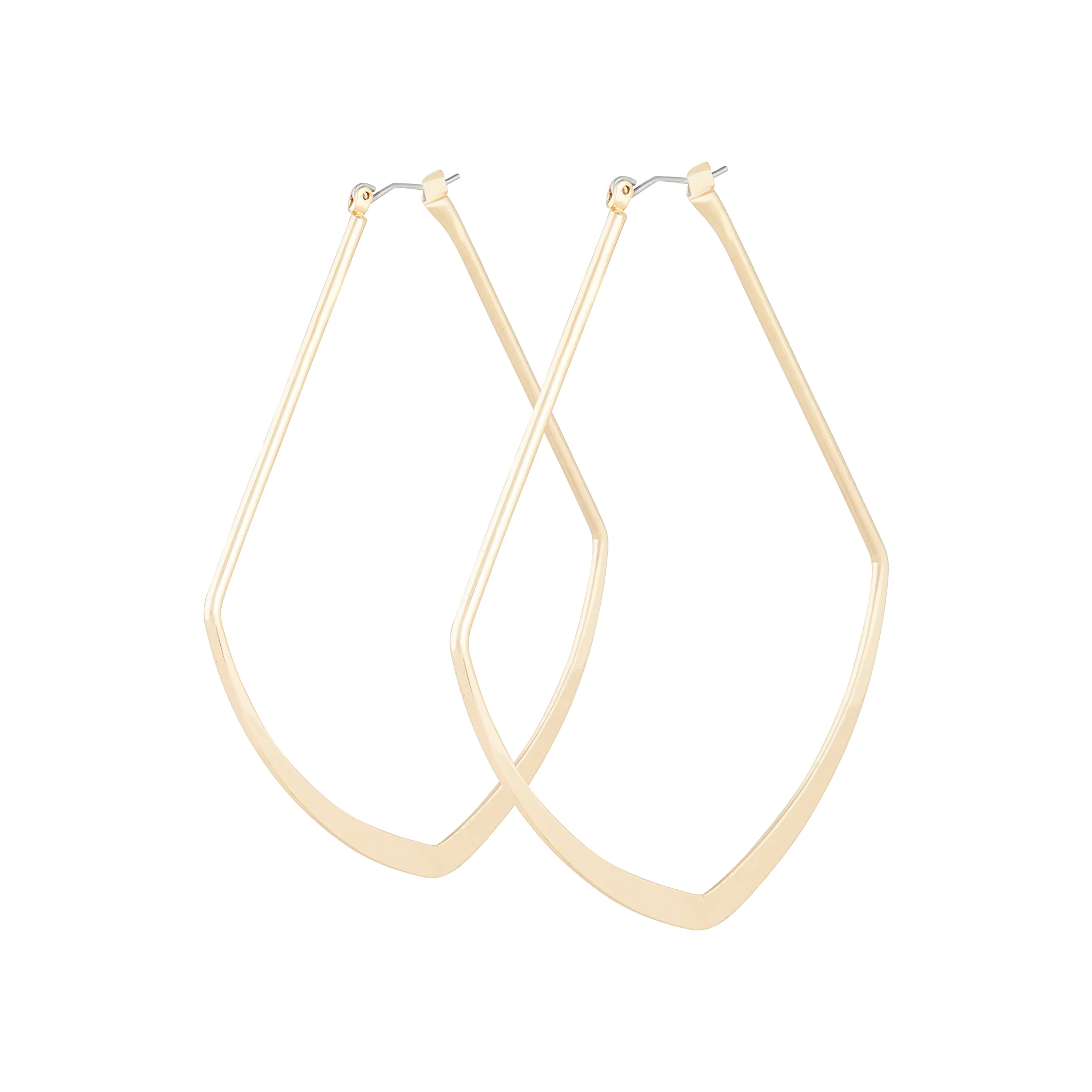 Gold Irregular Shape Hoop Earrings - Image 2