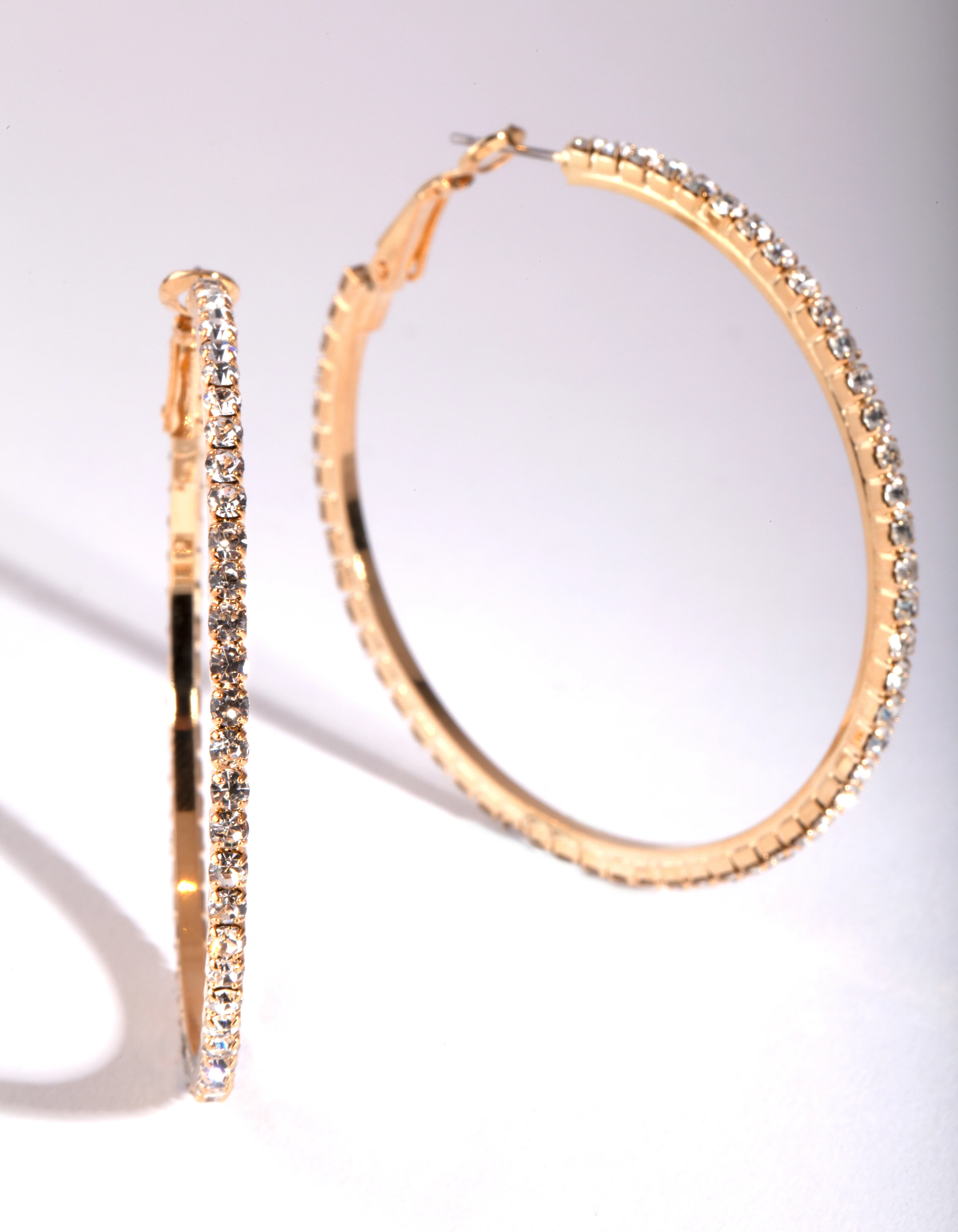 Mixed Size Gold Diamante Hoop Pack - Image 2