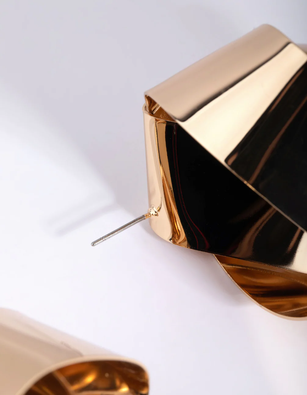 Gold Statement Knot Stud Earrings - Image 3