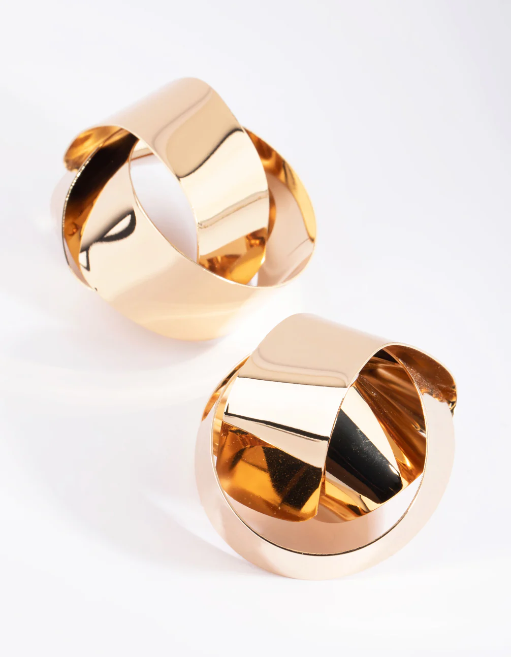 Gold Statement Knot Stud Earrings - Image 4