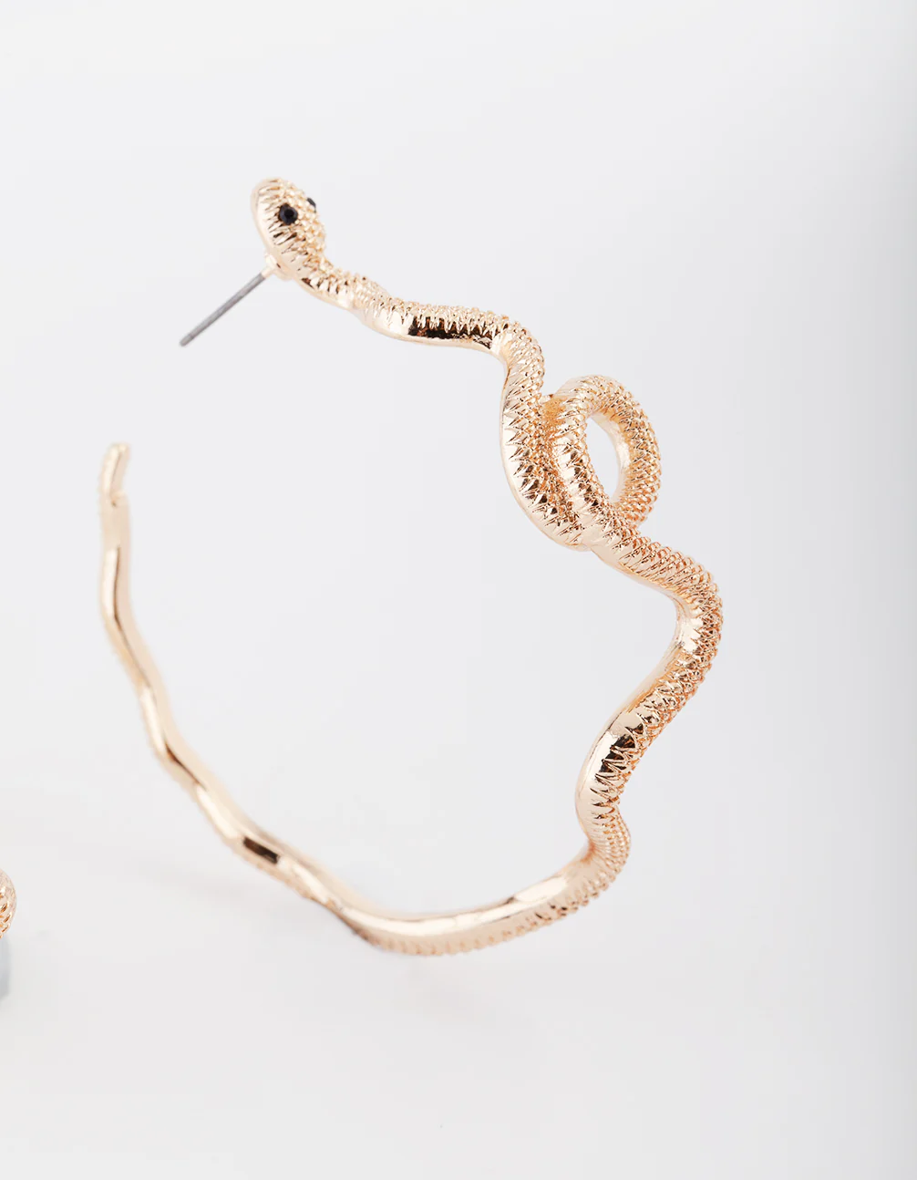 Gold Snake Hoop Earrings - Image 5