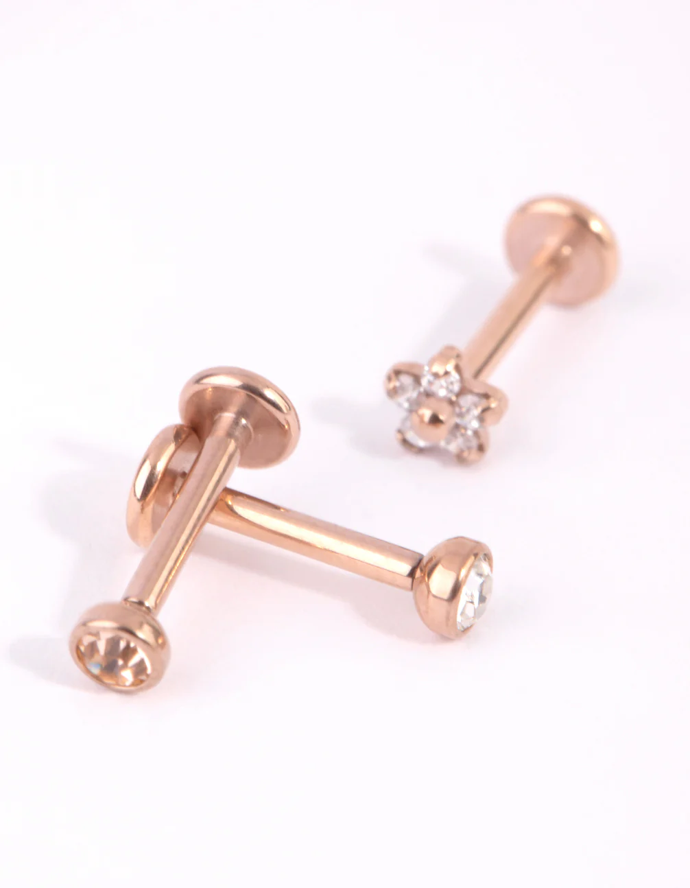 Mixed Rose Gold Flower Stud Flat Back Pack - Image 3