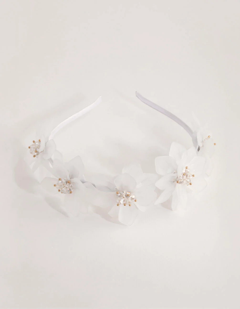 Frosted Acrylic Beaded Flower Headband - Image 2