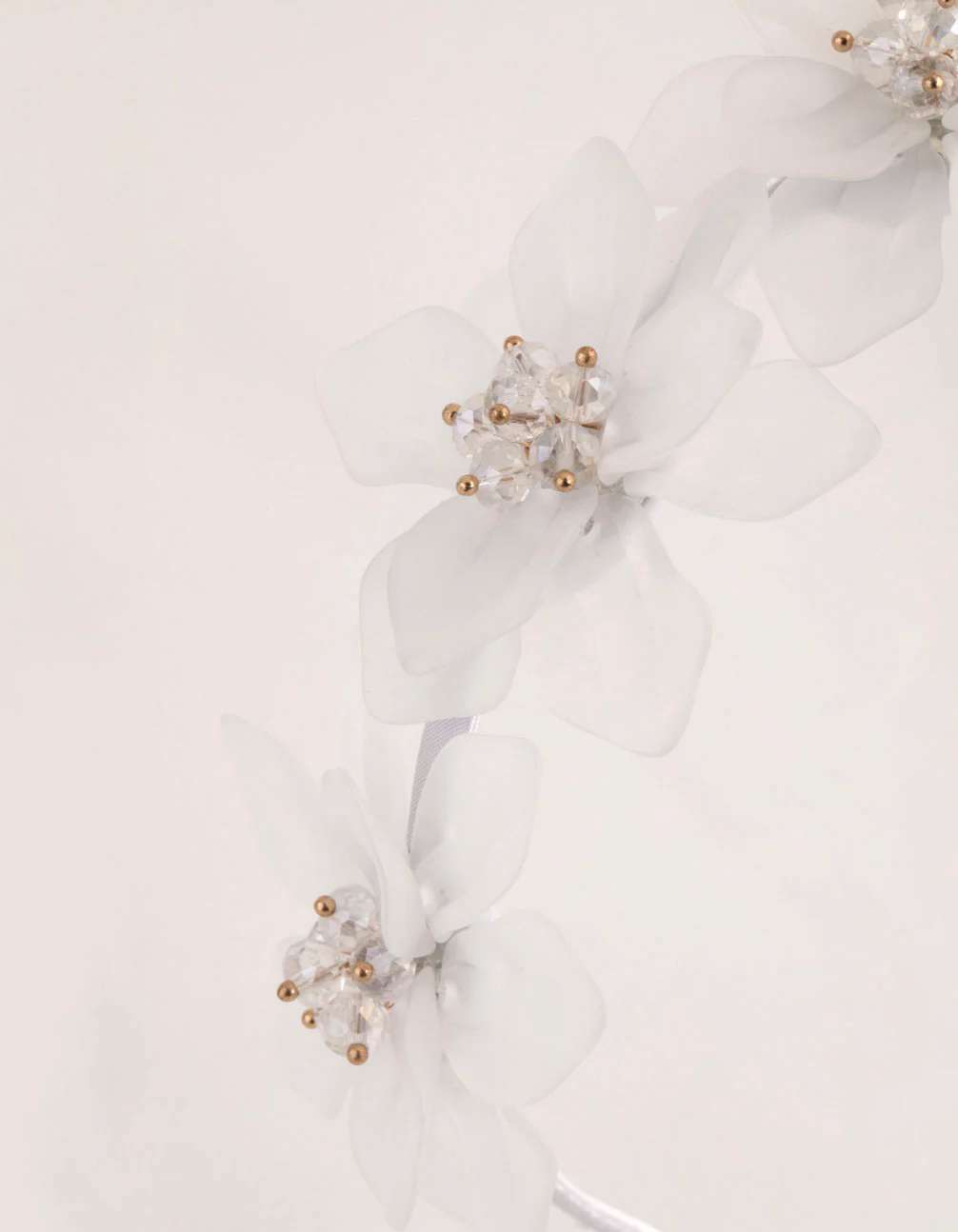 Frosted Acrylic Beaded Flower Headband - Image 3
