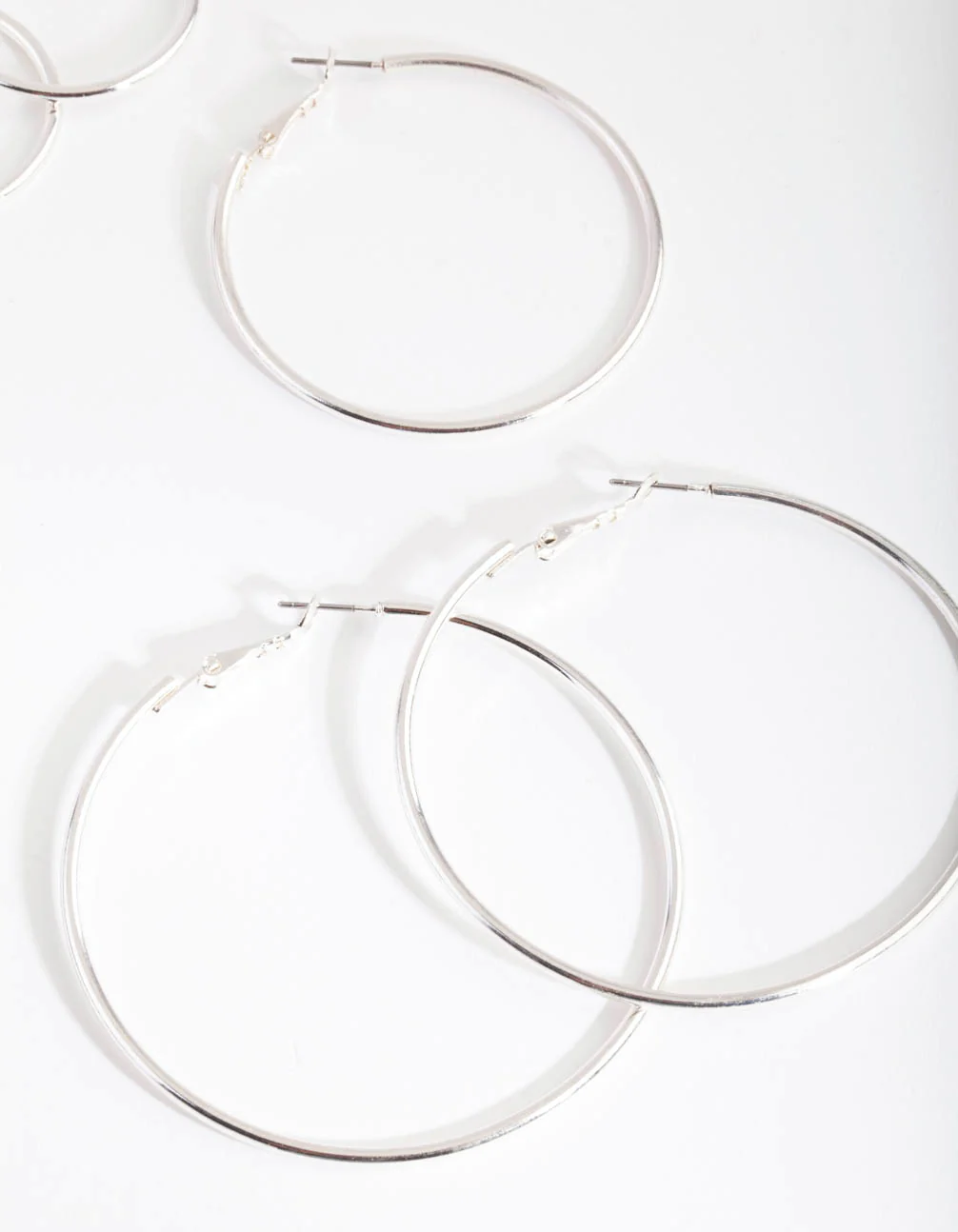 Silver Sleeper Round Hoop Trio - Image 3