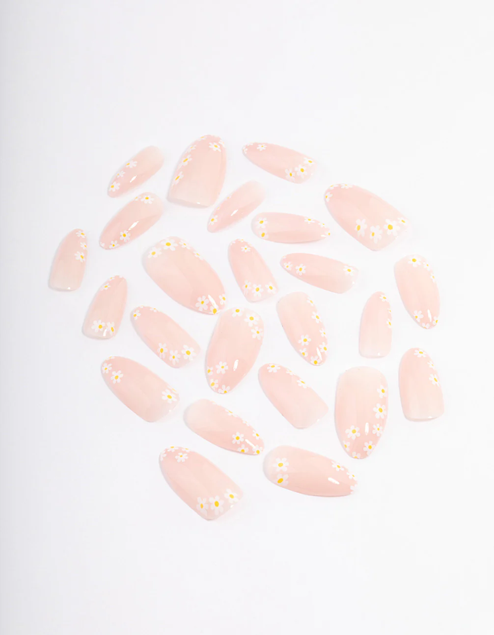Neutral Daisy Flower Press On Nails - Image 2