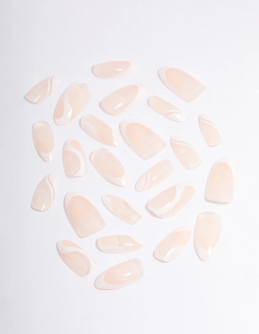 White Swirl Press On Nails - Image 2