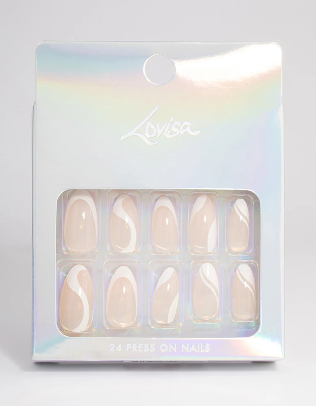 White Swirl Press On Nails - Image 3