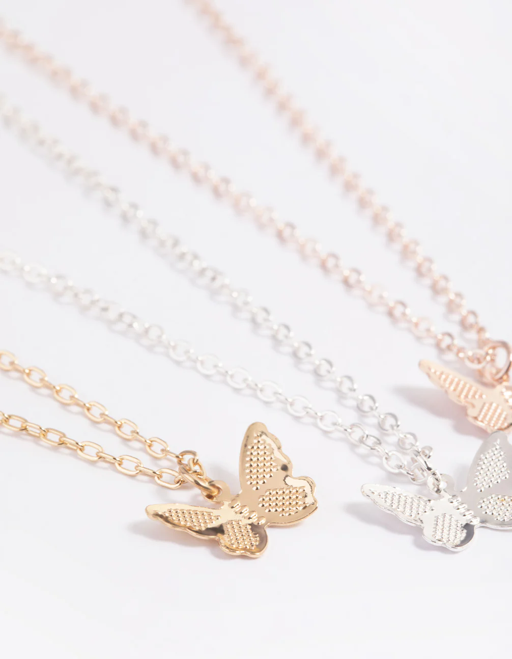 Mixed Metal Butterfly Wing Necklace Pack - Image 4