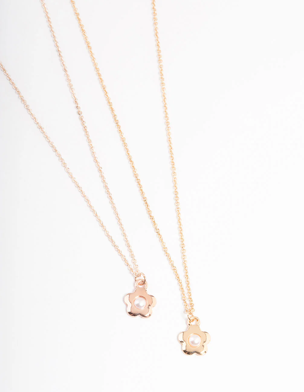 Mixed Metal Pearl Daisy Necklace Pack - Image 2
