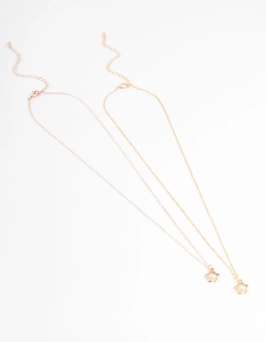 Mixed Metal Pearl Daisy Necklace Pack - Image 3