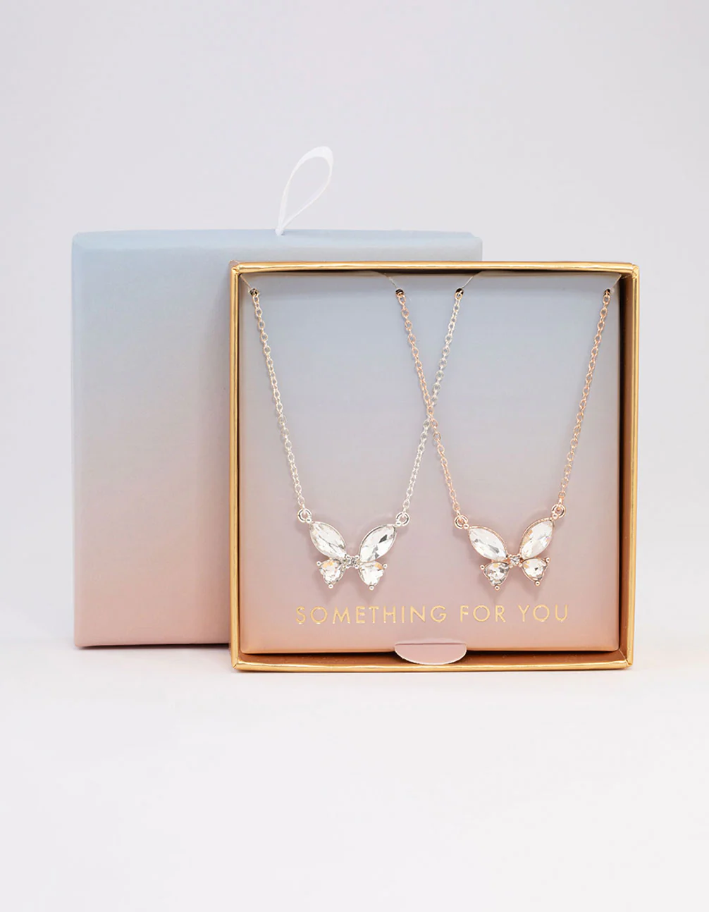 Mixed Metal Diamante Butterfly Necklace Pack - Image 3