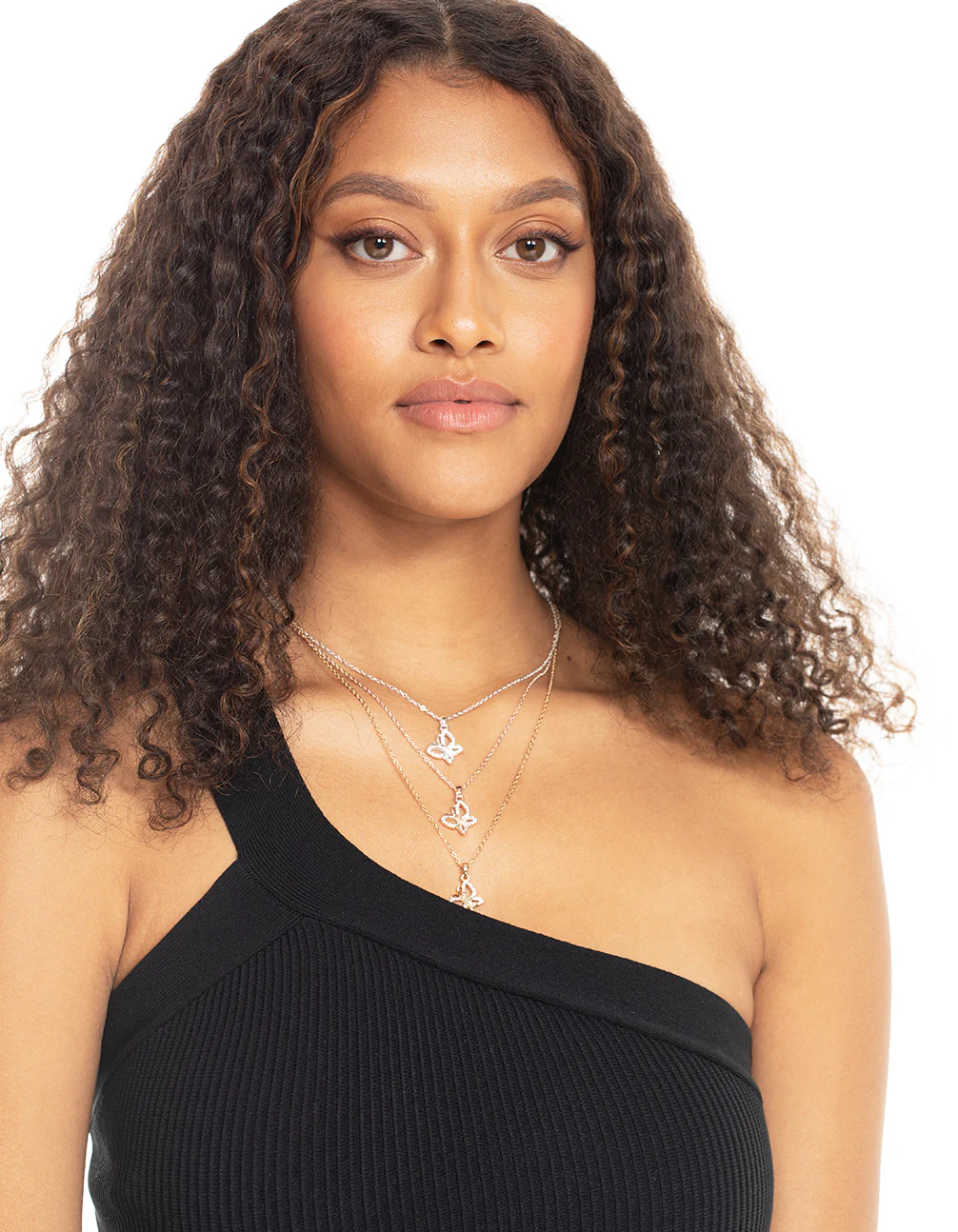 Mixed Metal Diamante Butterfly Necklace Pack - Image 2