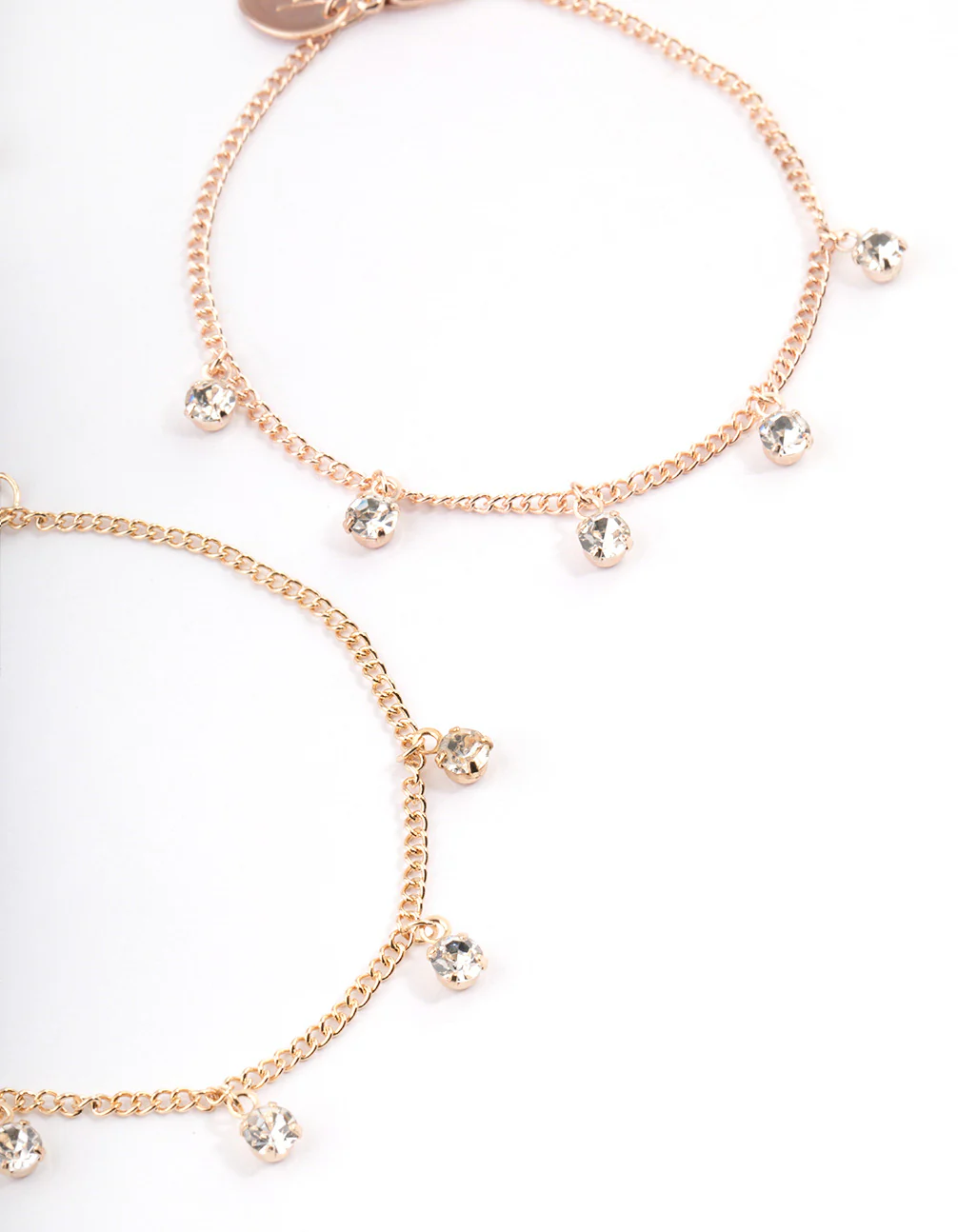 Mixed Metal Diamante Droplet Bracelet Pack - Image 2