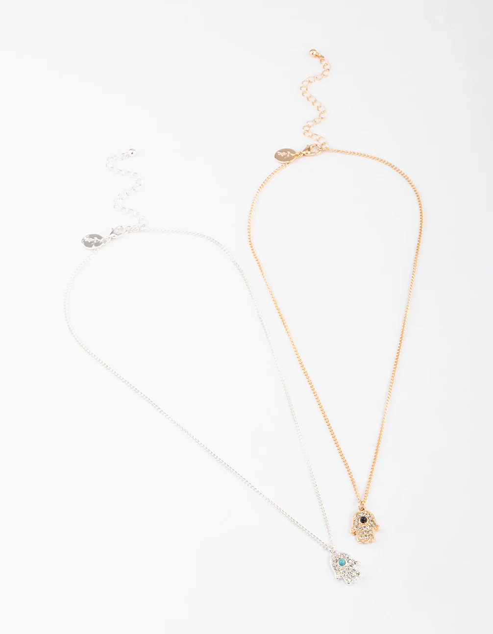 Mixed Metal Diamante Fatima Necklace Pack - Image 2