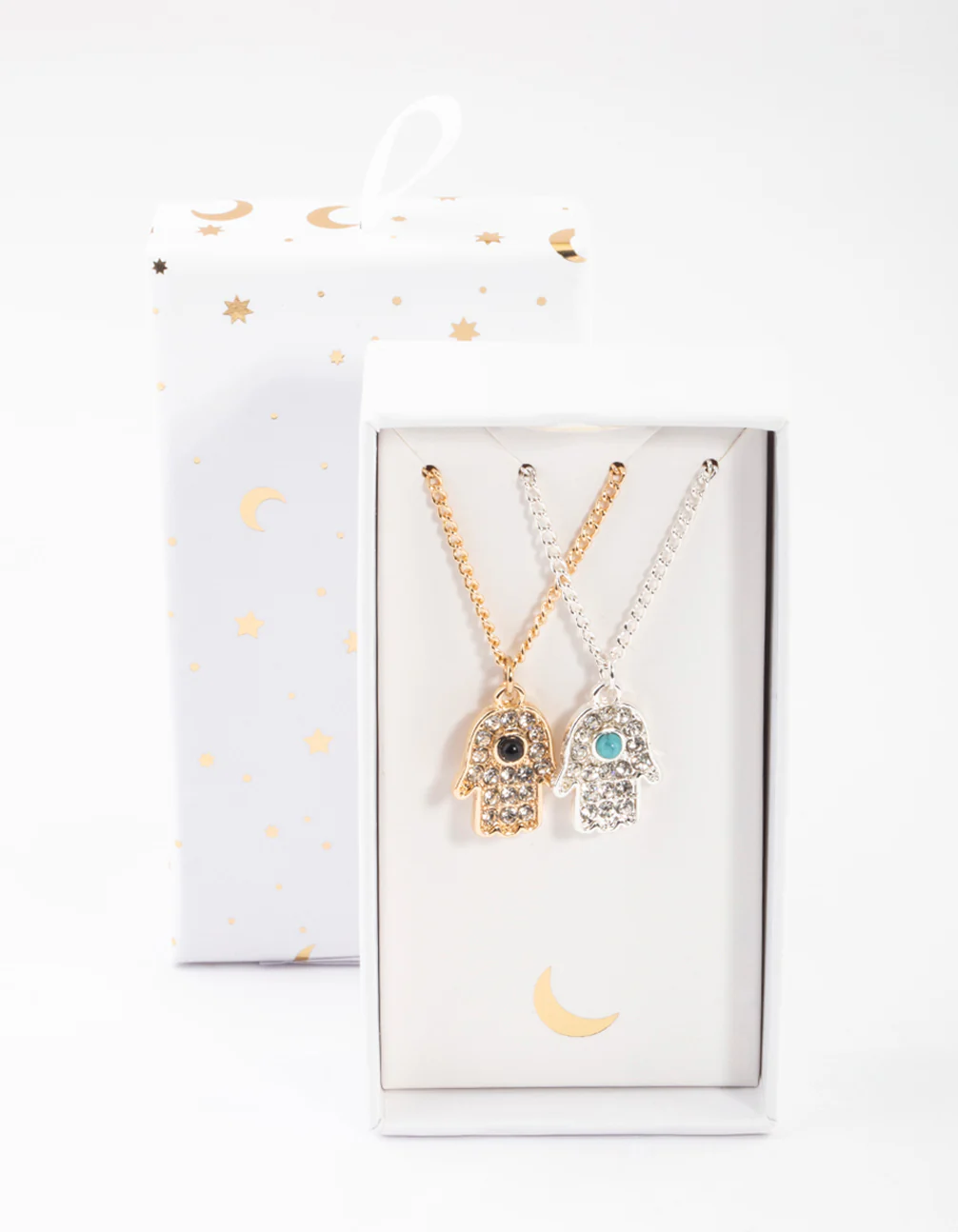 Mixed Metal Diamante Fatima Necklace Pack - Image 4