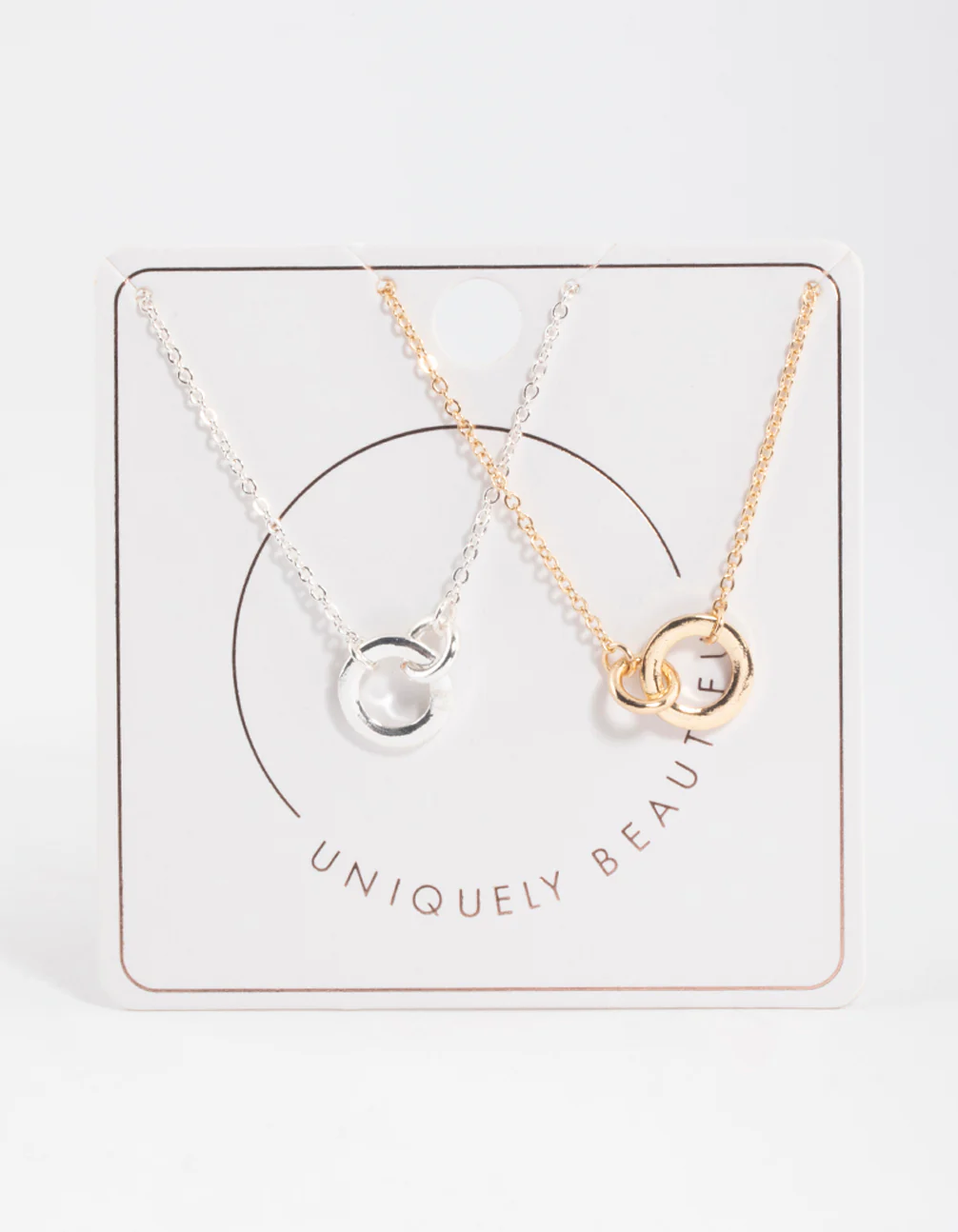 Mixed Metal Diamante Link Circle Necklace Pack - Image 4