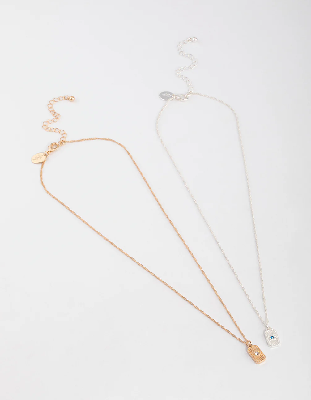 Mixed Metal Evil Eye Pendant Necklace Pack - Image 2