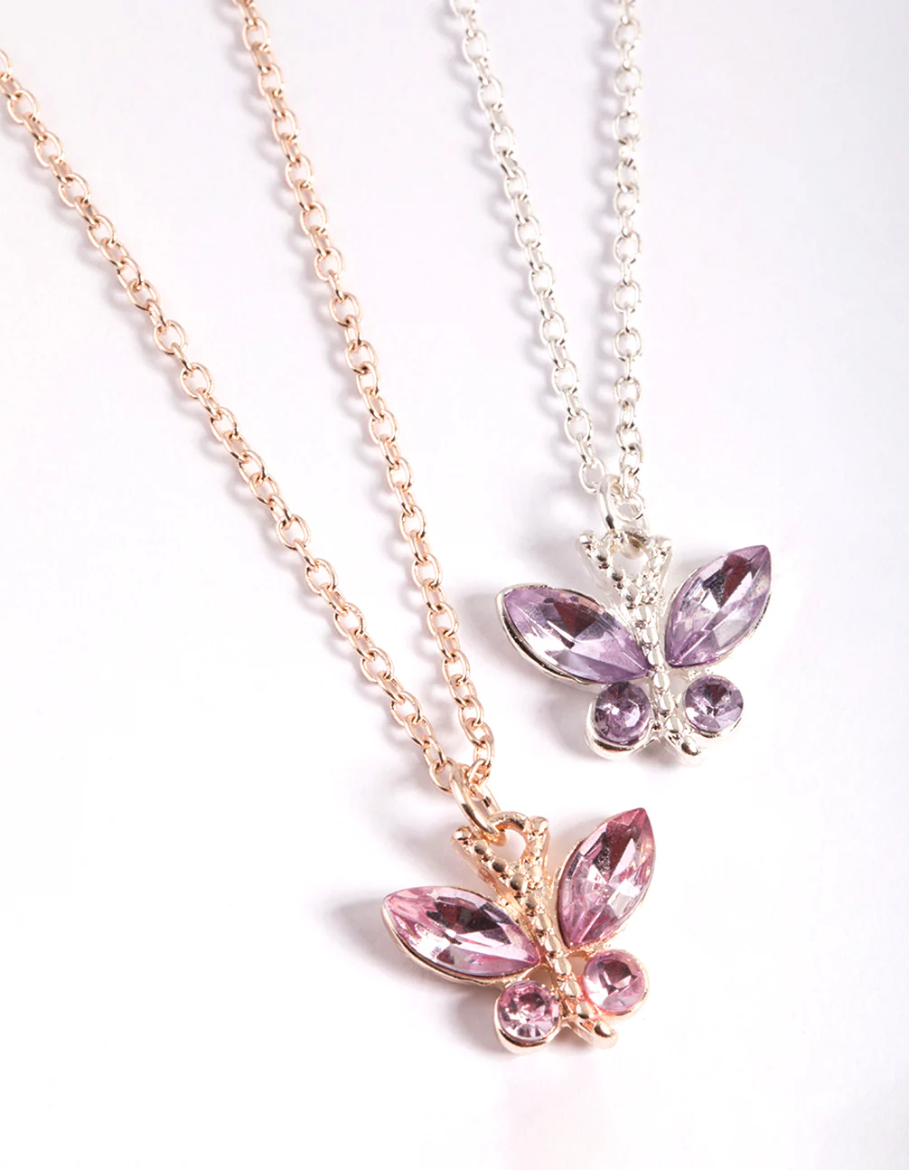 Mixed Metal Mini Butterfly Necklace Pack - Image 2