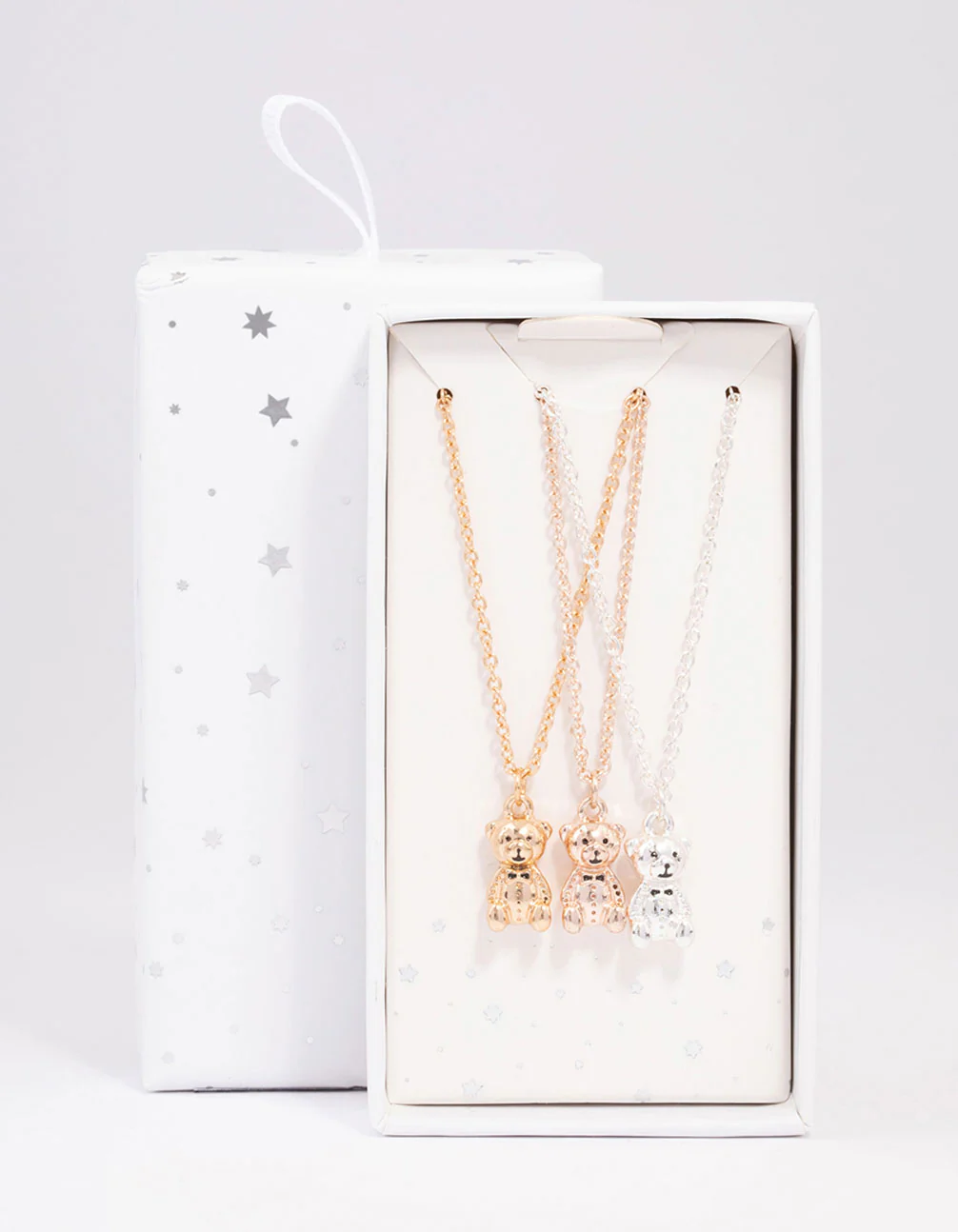 Mixed Metal Mini Teddy Necklace 3-Pack - Image 3