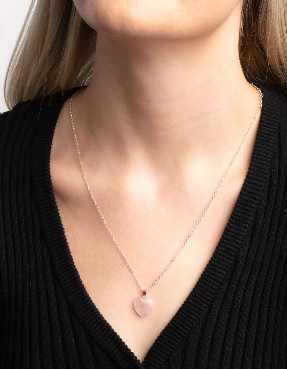 Mixed Metal Semi-Precious Heart Necklace Set - Image 2