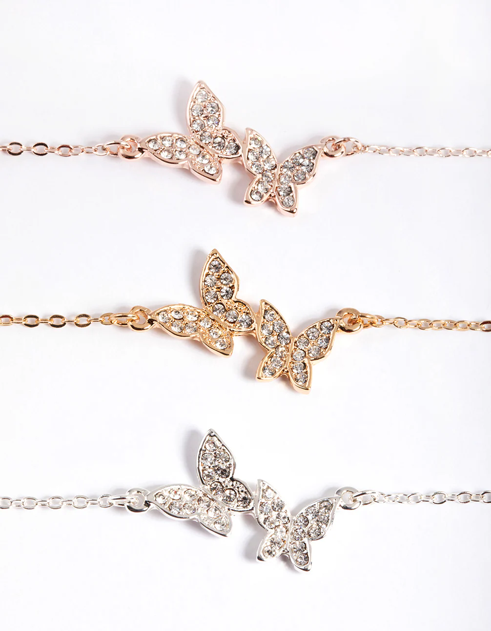 Mixed Metal Pave Butterfly Bracelet Pack - Image 2
