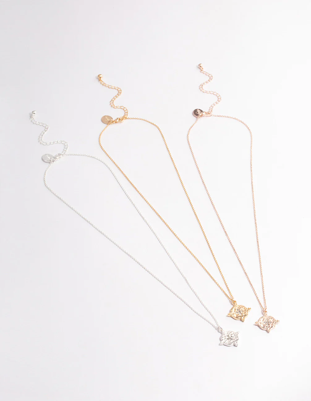 Mixed Metal Star Diamante Disc Necklace Pack - Image 2