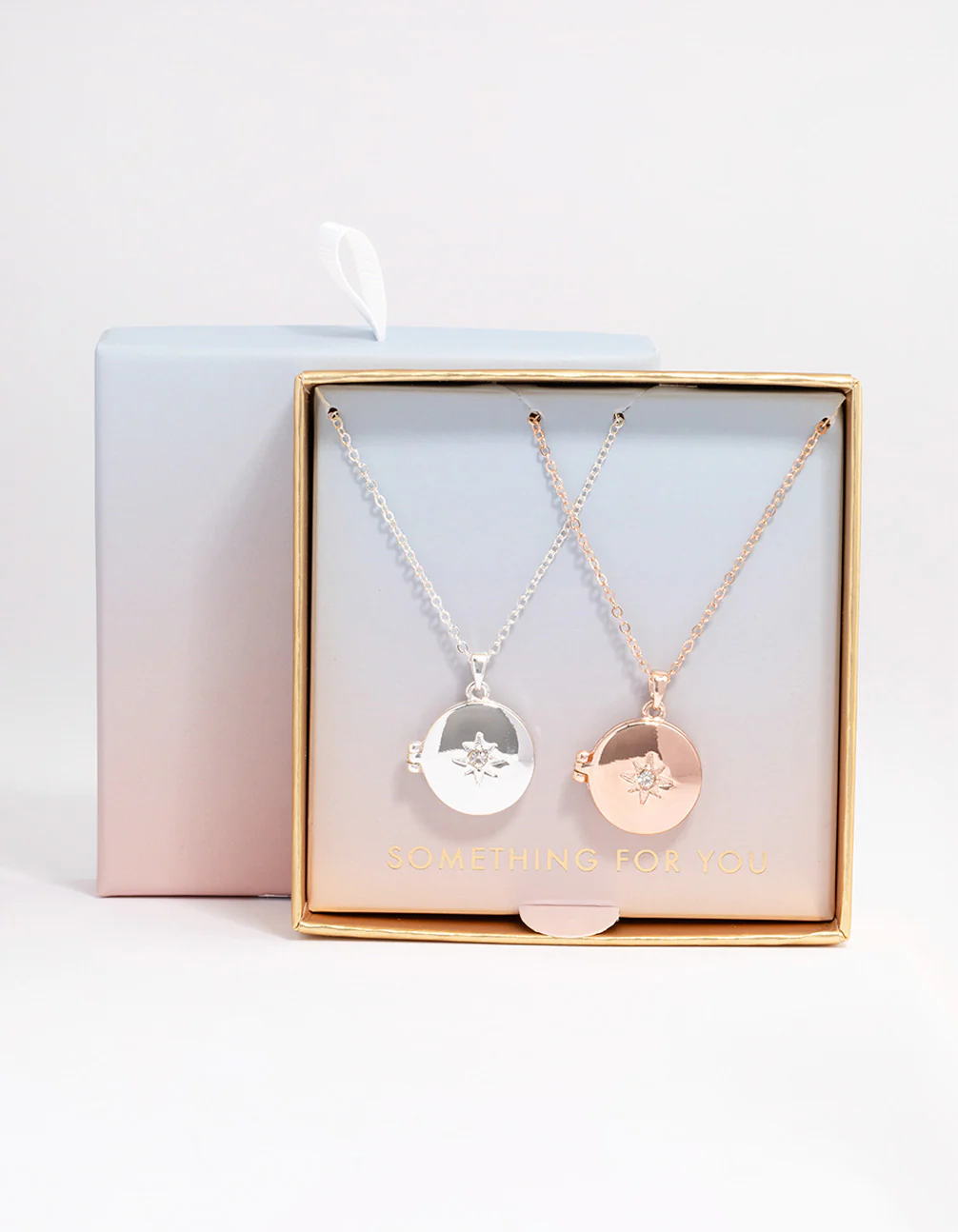 Mixed Metal Star Diamante Locket Necklace Pack - Image 3