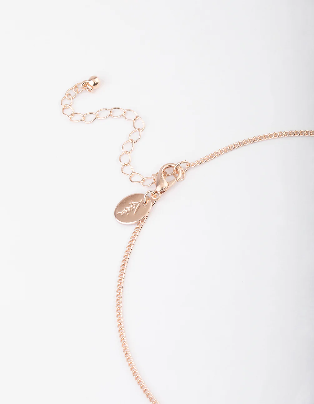 Rose Gold Cubic Zirconia V Necklace & Stud Earrings Set - Image 3