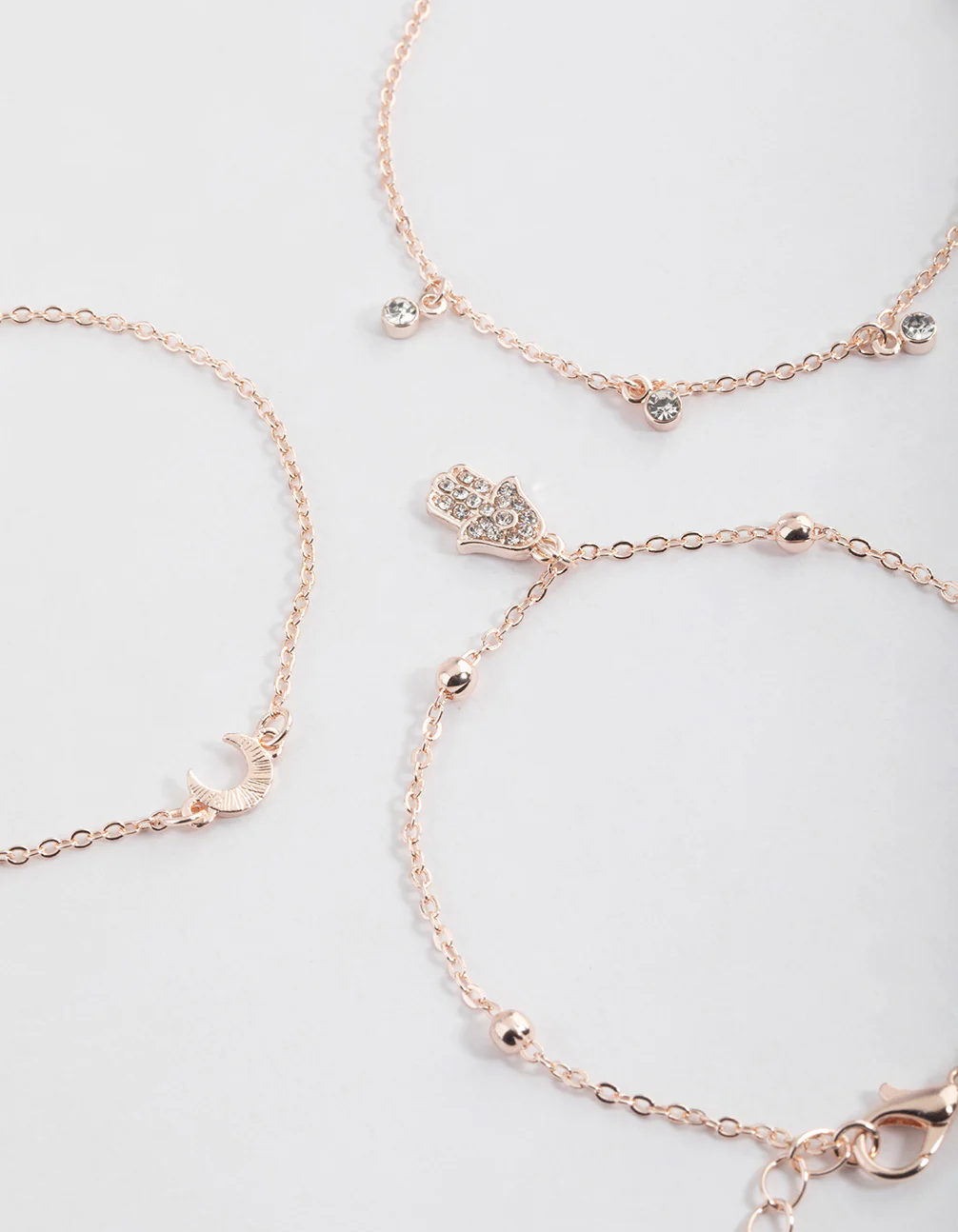Rose Gold Diamante Fatima Bracelet Pack - Image 2