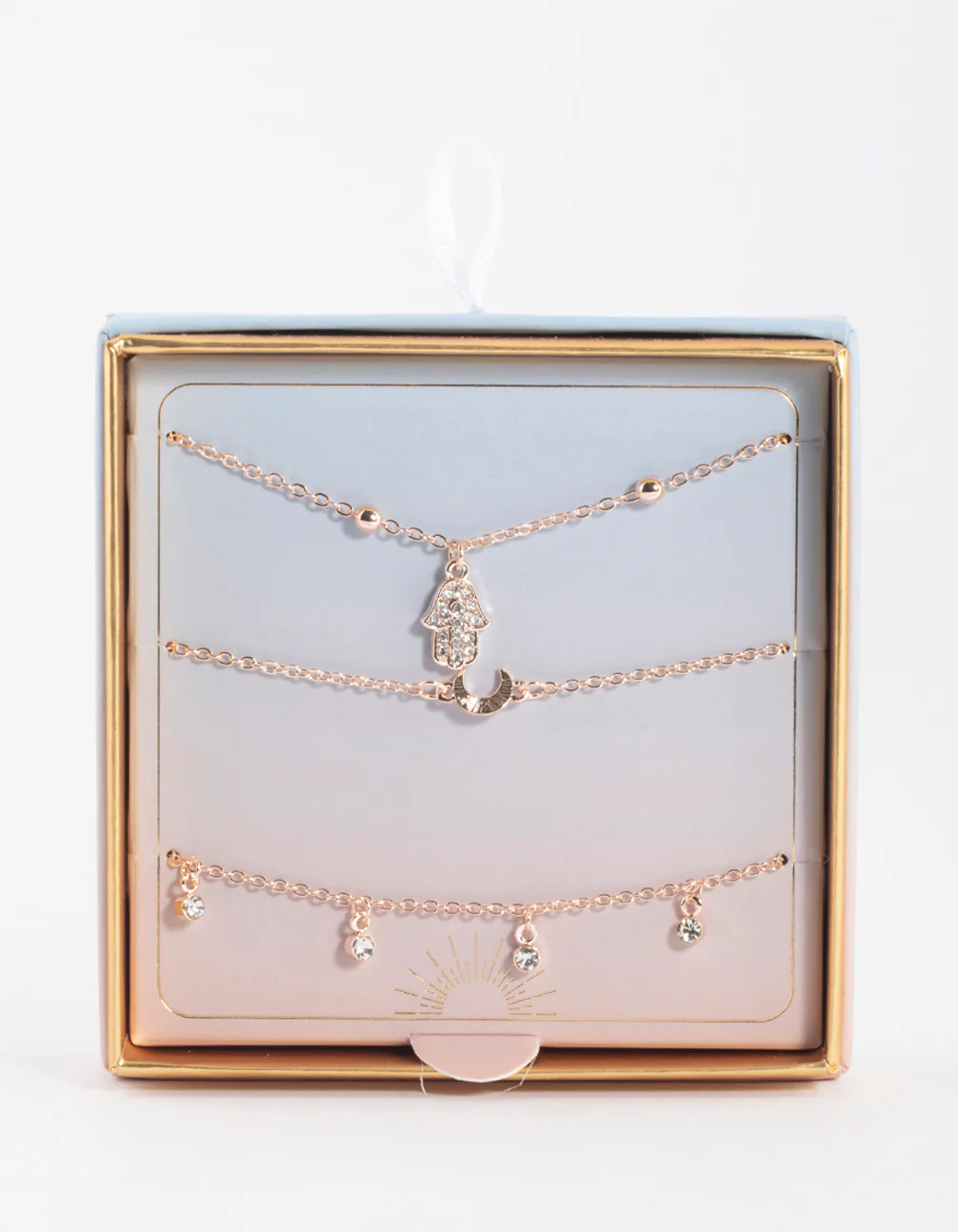 Rose Gold Diamante Fatima Bracelet Pack - Image 4