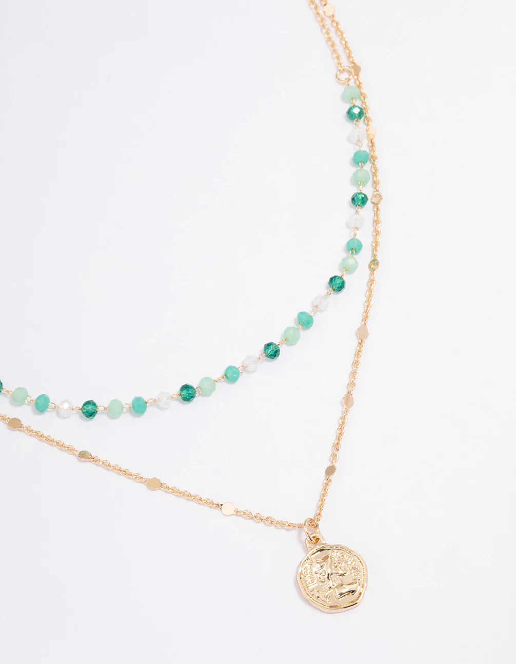 Gold Bead & Coin Layered Necklace