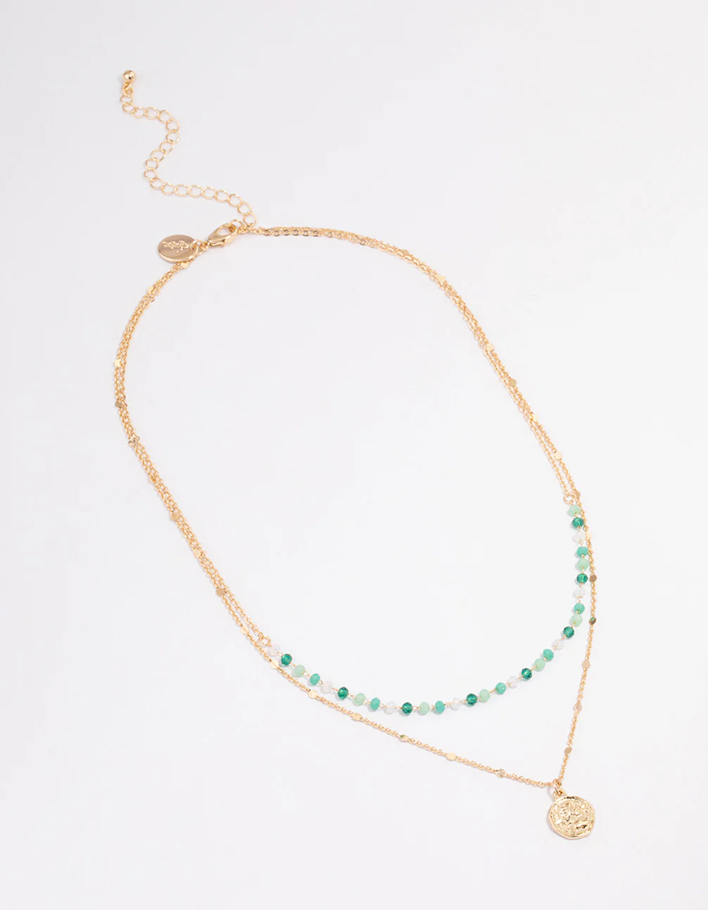 Gold Bead & Coin Layered Necklace - Image 2